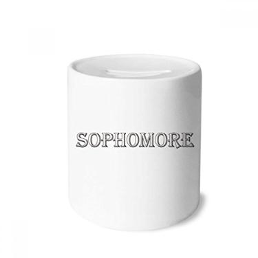 Imagem de DIYthinker Palavras pretas sobre a caixa de dinheiro Sophomore porta-moedas de cerâmica presente de cofrinho