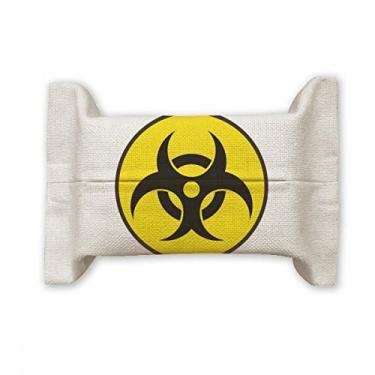 Imagem de Bolsa de linho de algodão com símbolo de radiação química perigosa amarela