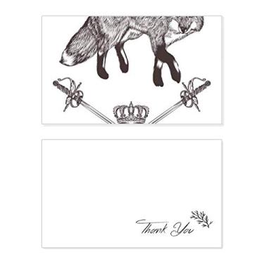 Imagem de Espada de raposa coroa animal estilo barroco cartão de agradecimento aniversário aniversário comemoração casamento agradecimento