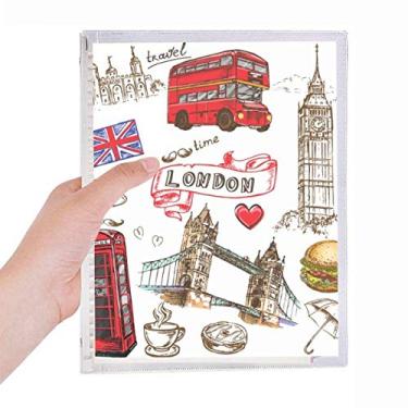 Imagem de Caderno Heart Tower Bus Car UK Hambúrguer, diário de folhas soltas recarregável