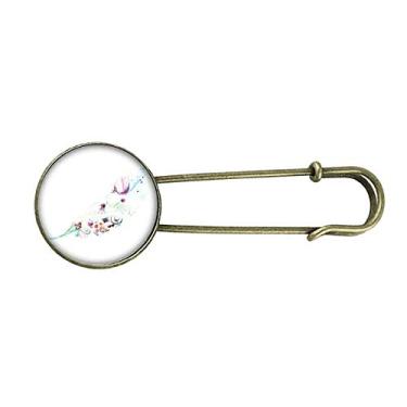 Imagem de Leaf Fire Balloon Hat Camera Watercolor Painting Retro Metal Broche Clip Joias