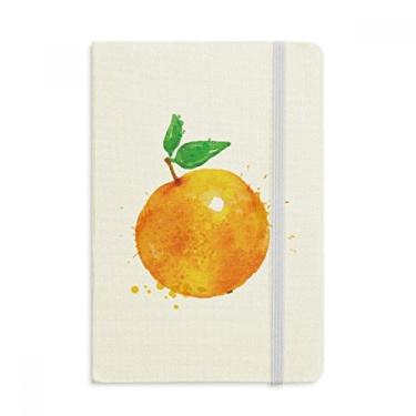Imagem de Caderno com estampa de ilustração em aquarela de frutas laranjas, capa dura em tecido, diário clássico