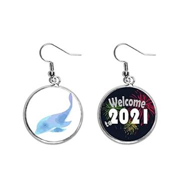 Imagem de Pingentes de orelha com ícone de animação Dolphin Porpoise joia 2021 Blessing