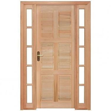 Imagem de Porta de Madeira 213x144cm com Vitrô sem Vidro Batente 9,4cm P10 M34 Rondosul Natural