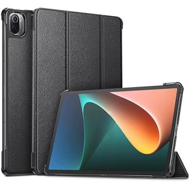 Imagem de Capa Smart Case Compatível Xiaomi Mi Pad 5 E 5 Pro 11'' 2021 -(PRETO) Leve, PU de qualidade,Anti-impressões digitais,Resistente a arranhões…