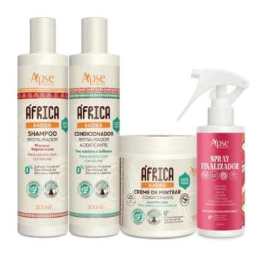 Imagem de Kit África Baobá Apse Shampoo, Condicionador, Creme e Spray Finalizador