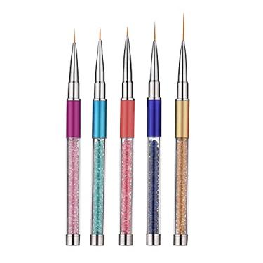 Imagem de SIMBAE Caneta esmalte gel para unhas Nail Art Pen Brushes Nail Gel Polish Pintura Desenho Linha Stripe Flower Design 5 unidades 7/9/11/15 / 20mm DIY Desenho Conjunto de pincel de pintura