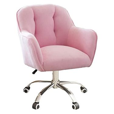 Imagem de Cadeira de escritório engrossar assento estofado cadeira de computador encosto sofá cadeira de mesa cadeira de escritório cadeira giratória cadeira de jogos (cor: rosa) hopeful