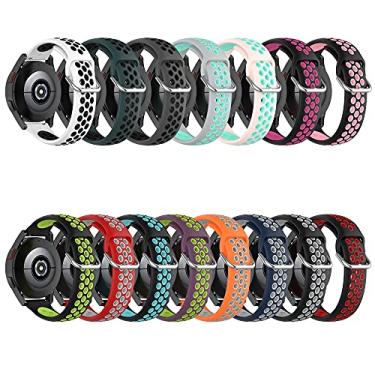 Imagem de Hoopyeecase Esporte pulseira de relógio para Samsung Galaxy Watch 4 40mm/44mm pulseira, Galaxy Watch 3 41mm /Galaxy Watch 4 Classic 42mm/46mm, 20mm Suave Silicone Substituição pulseira de relógio