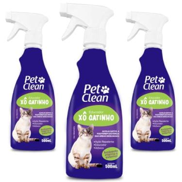 Imagem de Kit 3 Xô Gatinho Educador Sanitário Repelente de Gatos 500ml Pet Clean
