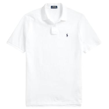 Imagem de Polo Ralph Lauren Camisa polo masculina de ajuste clássico, Branco óptico, M
