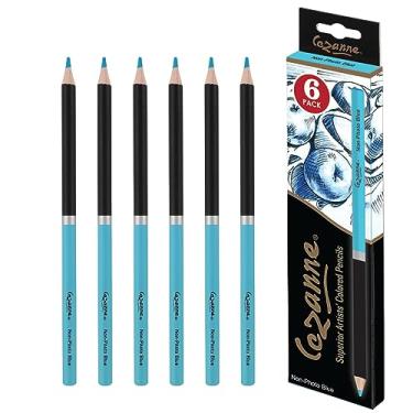 Imagem de Creative Mark Lápis de cor premium Cezanne sem foto, azul, pacote com 6 – Lápis de desenho altamente pigmentados – Lápis de colorir para desenhar, desenhar, esboçar e mais – Lápis de cor a granel