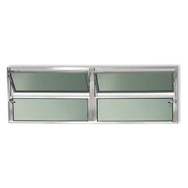 Imagem de Janela Basculante de Alumínio 40x200cm 2 Seções com Vidro Boreal Plus Brimak Brilhante