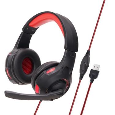 Imagem de Fone De Ouvido Headset Gamer Soyto Sy-885mv Com Led (Vermelho/preto)