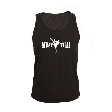 Imagem de Regata Masculina Algodão Muay Thai 6 Estampada Verão Moderna