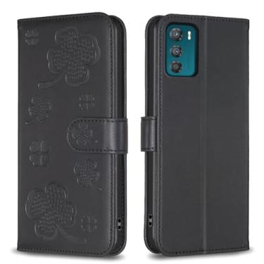 Imagem de Capa carteira para Motorola Moto G42 com 3 cartões e 1 compartimento para dinheiro, capa de telefone flip de couro PU à prova de choque compatível com Moto G42 4G 6,4 polegadas (preta)