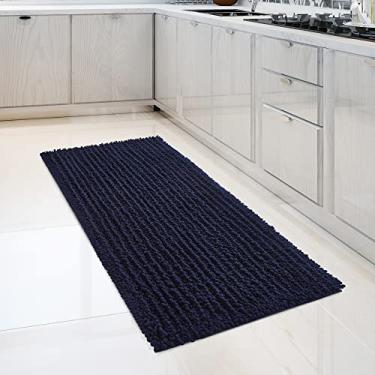 Imagem de FLOLEOPA Tapetes de banheiro de microfibra de pelúcia macia, tapetes de banho absorventes antiderrapantes, lavagem à máquina, tapetes de banho secos para banheira, chuveiro e banheiro (69,8 x 119,4