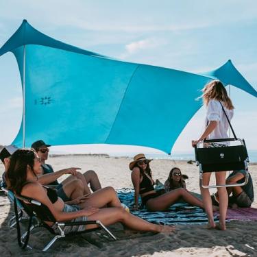 Imagem de Tenda de praia Gigante Neso Tents de 2,4 m de altura, 3 m x 3 m, maior persiana de praia portátil, proteção solar FPS 50+, cantos reforçados e bolso mais frio, Teal