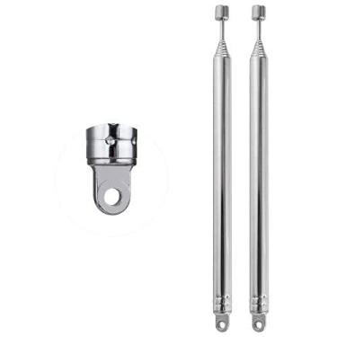 Imagem de Antena de rádio portátil com 8 seções telescópicas de 74 cm AM FM (embalagem com 2) compatível com rádio portátil interno receptor estéreo doméstico AV áudio vídeo receptor de home theater