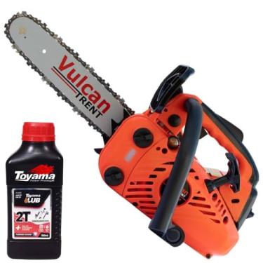 Imagem de Motosserra Á Gasolina Vulcan Vsl-250 Vsl250 2t 25,4cc 0,9hp 11.000rpm Com Sabre 12 Polegadas Ponta Rolante + Óleo Toyama 2t
