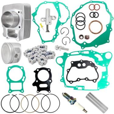Imagem de BIGLKNM Kit de junta de anel de pistão de cilindro compatível com ATV Recon 250 SporTrax 250 EX TRX250X 2×4, substituição do kit de reconstrução de extremidade superior para 12100-HN6-000