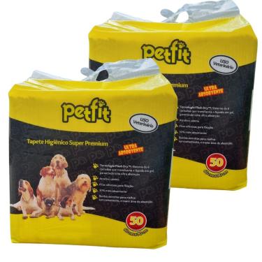 Imagem de Kit 2 Tapetes Higiênico Petfit 50 Unidades 60x90 cm