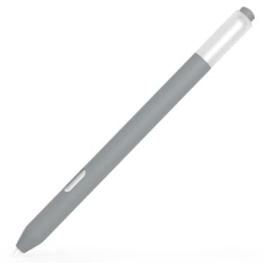 Imagem de AZF Estojo de silicone para Samsung Galaxy S Pen Creator Edition, capa de silicone antiderrapante confortável com suporte de carregamento magnético (cinza)
