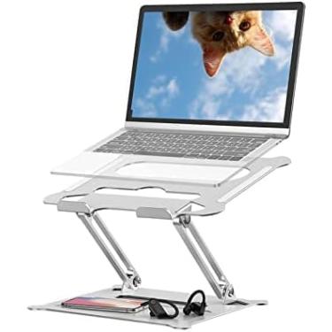Imagem de Suporte para Notebook em Aluminio com Ajuste de Altura e Inclinação, Compativel com Macbook, Laptop. Suporte para Apoio na Mesa, Dobravel, Facil para Transportar. Shaolong®
