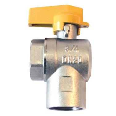 Imagem de Válvula Esfera Gás F/F Angular Passagem Plena 3/4" Emmeti Kit com 2 un