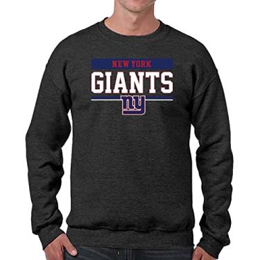 Imagem de Team Fan Apparel Moletom NFL adulto manga longa Team Block Charcoal gola redonda - Mantenha-se aquecido e represente seu time com estilo (New York Giants - carvão, 2GG), Carvão, XGG