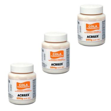 Imagem de Kit 3x Colas Permanente 250 gramas Acrilex - 16225