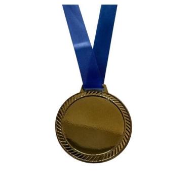 Imagem de 15 Medalhas de Aço 6cm Ouro Prata Bronze Centro Liso Esporte - REMA, B