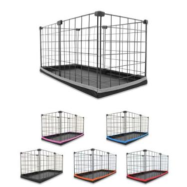 Imagem de Cercado Aramado 30x60cm Preto com Bandeja Higiênica Nylon Cinza - IGUA