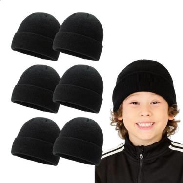 Imagem de Kit 6 Touca Gorro Infantil Unissex 5 a 12 Anos De Inverno Quentinha Pr