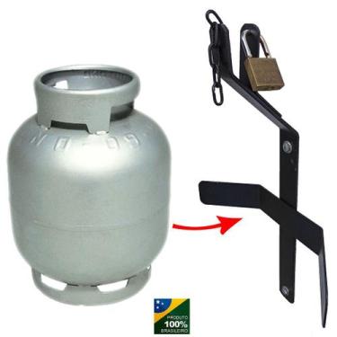 Imagem de Suporte Botijão de Gás P13 Antifurto Parede Caminhão Trailer - Ímpar E