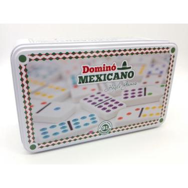 Imagem de Jogo Dominó Mexicano Trem 91 Pedras Branco - Hoyle