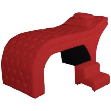 Imagem de Maca Estética Detalhe em Capitonê Suede Cores - DS Estofados, Vermelho