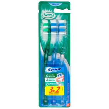Imagem de Escova Dental Sorriso Tripla Macia Leve 3 Pague 2