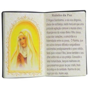 Imagem de Livro de Oração Rainha da Paz Resina Porta Caneta 15cm - Zona Livre