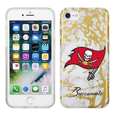 Imagem de Prime Brands Group Capa de celular com estampa de mármore branco e dourado em TPU para Apple iPhone 8/7/6S - Licenciado pela NFL Tampa Bay Buccaneers