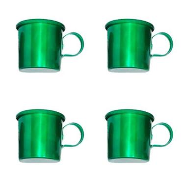 Imagem de Kit 4 Canecas em alumínio estilo Moscow Mule Decor - Verde - Retrofenn