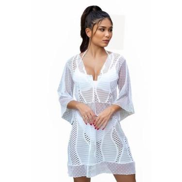 Imagem de Saida de Praia Feminina Tendência Verão em Renda e Tule - Delicadas Mo