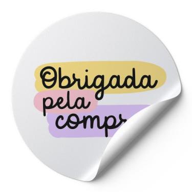 Imagem de 120 Etiquetas Adesivas Redondas Obrigada Pela Confiança! Impressão De 