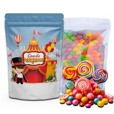 Imagem de Kit Festa Com 5 Saquinhos Em Pé 12x19cm Vários Temas - Mundo da Bina, 