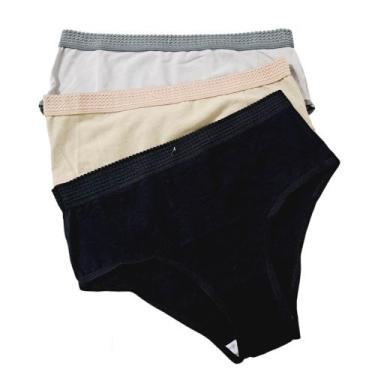 Imagem de Kit 6 Calcinhas De Senhora Calçola Com Cós Largo Algodão - POP, Sortid