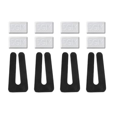 Imagem de PATIKIL Kit de balanceamento de pá de ventilador de teto, 4 conjuntos incluem 4 peças de clipes de equilíbrio de plástico e 8 peças de metal autoadesivo 5G peso para ventilador de teto, branco/preto