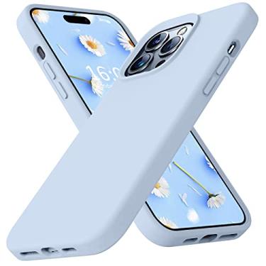 Imagem de Ktele Capa compatível com iPhone 14 Pro Max, capa de silicone líquido de grau AB, [Quatro cantos 50 + airbags minúsculos à prova de choque] [forro de microfibra macio antiarranhões] Capa de proteção para câmera - azul claro