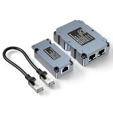 Imagem de MSAFF Injetor PoE passivo Starlink 320W GigE com proteção contra surtos e ESD + Starlink adaptador de cabo de alto desempenho plano e plano de alto desempenho para adaptador Ethernet StarLink RJ45