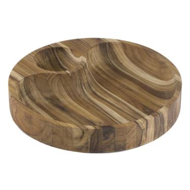 Imagem de Petisqueira Churrasco Fundo Lateral Madeira Teca Fsc Com Acabamento Em óleo Mineral 31,5x31,5 Cm