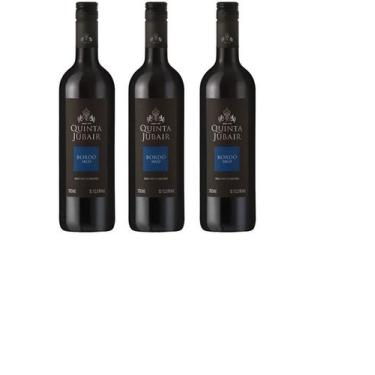 Imagem de Kit Vinho Tinto Quinta Jubair Bordô Seco 750ml 3 unidades - Góes